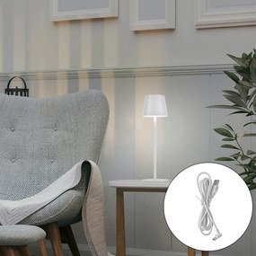 Stolná lampa biela vrátane stmievateľnej a nabíjateľnej LED IP54 - Murdock