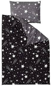 Obliečky z mikrovlákna NOČNÁ OBLOHA čierno-sivé Rozmer obliečky: 2 ks 70 x 90 cm | 200 x 220 cm