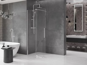 Mexen Velar, posuvné dvere do otvoru typ Walk-In 120 cm, 8mm číre sklo, chrómová, 871-120-000-03-01