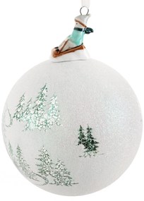 SKLENENÁ VIANOČNÁ BANKA NA STROMČEK (FI) 10 CM VZOROVANÁ