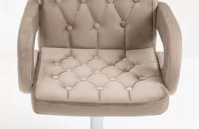 LuxuryForm DESIGN Barová stolička BOSTON VELUR na zlatej hranatej podstave - latte