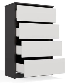 Komoda Malwa M4 70 cm antracit/bílá