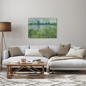Sklenený obraz - Claude Monet, Banks of the Seine, reprodukcia (70x50 cm)