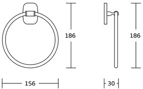 Aqualine, RUMBA kruh, chróm, RB106