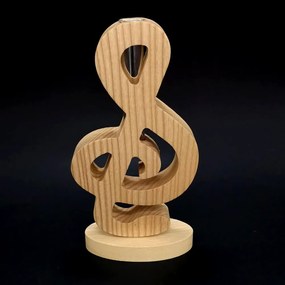 AMADEA Drevená váza v tvare husľového kľúča, masívne drevo, výška 24 cm