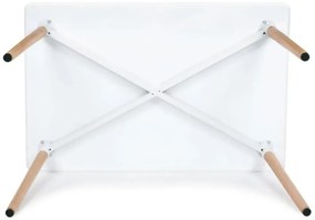 Jedálenský set 1+4, biely stôl BERGEN 120x80cm a biela plastová stolička KATO