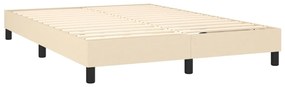 Posteľný rám boxspring s matracom krémový 140x200 cm látka