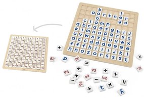 44510 Drevená vzdelávacia tabuľa 2v1 - matematika a hravá abeceda 100ks