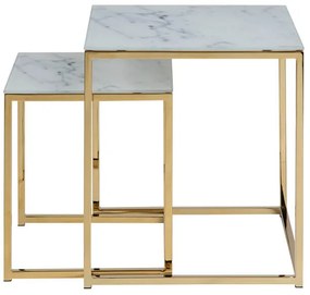 Alisma set konferenčných stolíkov biela / zlatá