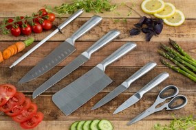 WELLHOX 8 dielna sada nožov v otočnom stojane v oceľovej farbe