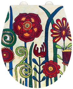 Záchodová doska s automatickým zatváraním 37 x 44,5 cm Rollin'Art Red Blossom – Wenko