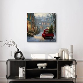 Obraz vianočná atmosféra v zasneženej ulici