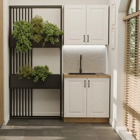 Kuchynská linka Stilo biela/Artisan 80 cm bez pracovnej dosky