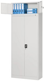 Nadstavec na kancelársku skriňu EWA, 900 x 380 x 400 mm, šedá