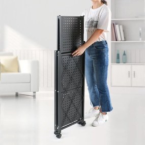 Kuchynský regál na kolieskach Ricos 3 (čierna). Akcia -18%. Vlastná spoľahlivá doprava až k Vám domov. 1133076