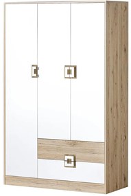 Skriňa Nico 120 biela/svetly dub nr-3