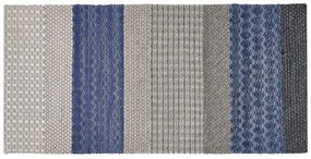 Vlnený koberec 80 x 150 cm modrá/sivá AKKAYA Beliani