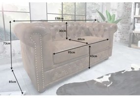 Sedacia súprava 17109 Chesterfield 2-sedenie Antik hnedá  - Komfort-nábytok