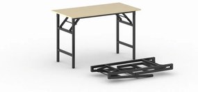 Konferenčný stôl FAST READY s čiernou podnožou 1200 x 600 x 750 mm, grafit