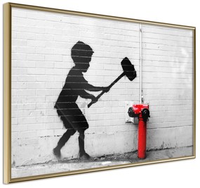 Artgeist Plagát - Destroy Hydrant [Poster] Veľkosť: 60x40, Verzia: Čierny rám