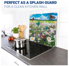 Kryty na sporák z tvrdeného skla v súprave 2 ks 52x30 cm Summer Meadow – Maximex