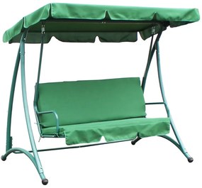 Záhradná hojdačka zelená s vankúšom