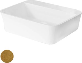 Besco Umývadlo na dosku z liateho mramoru Assos S-Line Glam Z UM D 51x41x15 cm, bez otvoru pre batériu