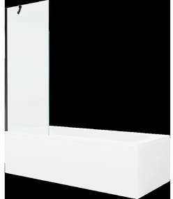 Mexen Vega obdĺžniková vaňa 150 x 70 cm s obkladom a 1-krídlovou sprchovou zástenou 70 cm, Transparentné, Čierna - 550115070X950