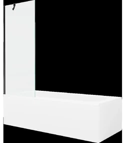 Mexen Vega obdĺžniková vaňa 150 x 70 cm s obkladom a 1-krídlovou sprchovou zástenou 70 cm, Transparentné, Čierna - 550115070X950