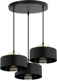Brilagi - Luster na lanku SPRING 3xE27/60W/230V čierna/zlatá