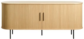 Nízka komoda v dekore duba s posuvnými dverami v prírodnej farbe 76x180 cm Nola – Unique Furniture