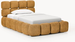 Jednolôžková posteľ s úložným priestorom z plyšového buklé Tayla