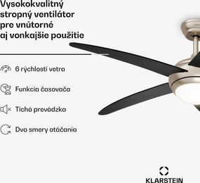 Klarstein Bolero stropný ventilátor so svetlom | 132 cm | 35 W | Tichá prevádzka | Drevo