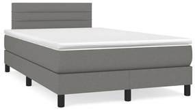 Boxspring posteľ s matracom, tmavosivá 120x190 cm, látka 3269731