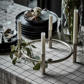 House Doctor Adventný svietnik Maxi Antique Silver Ø 30 cm