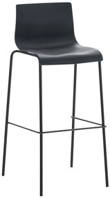 Barová stolička Hoover ~ plast, kovové nohy čierne - Čierna