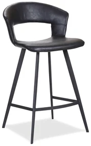 TORA čalúnená barová stolička so zníženým sedom black