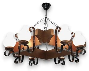 Brilagi - Luster na reťazi QUEEN 8xE14/40W/230V buk/orech