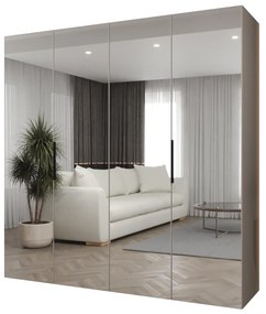 Šatníková skriňa 200 cm Mirabella 3 (kašmír + čierna). Akcia -20%. Vlastná spoľahlivá doprava až k Vám domov. 1126476