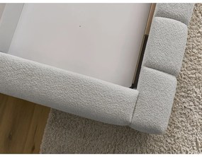 Svetlosivá čalúnená dvojlôžková posteľ s úložným priestorom s roštom 180x200 cm Denali – Bobochic Paris