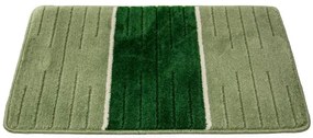 Kúpeľňový koberček COMO zelený / krémový, pruhy