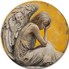 Okrúhle obrazy s akrylom Krídla pokoja