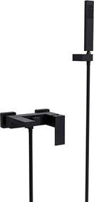 Besco Vaňová nástenná batéria so sprchovým kompletom Modern / Varium VBN B Čierna matná