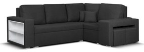 Rozkládací rohová sedací souprava MODO5 + 2 Taburety Tmavě šedá