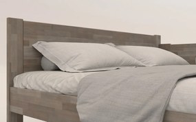 Rohová posteľ so zástenou vpravo Fava P 180x200 cm, šedý buk