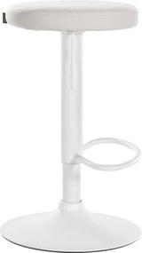 Barová stolička Ponte - koženka, biely rám - Biela