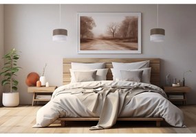 Závesné svietidlo Wood, 1x hnedá orechová dýha/biele PVC tienidlo, (fi 20cm)