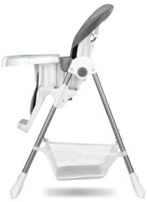 Lionelo - Detská jedálenská stolička LINN PLUS biela/šedá