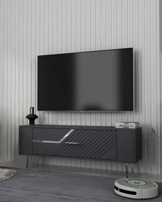 TV stolík/skrinka Retrotopic (antracit + strieborná). Akcia -19%. Vlastná spoľahlivá doprava až k Vám domov. 1127718
