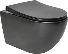 VitrA VitrA Project závesná toaleta s doskou softclose s60 čierna mat zadný odpad 7510-083-6319